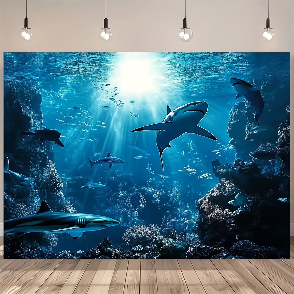 Marine Aquarium - Majestosa Tappezzeria da Parete con Squalo