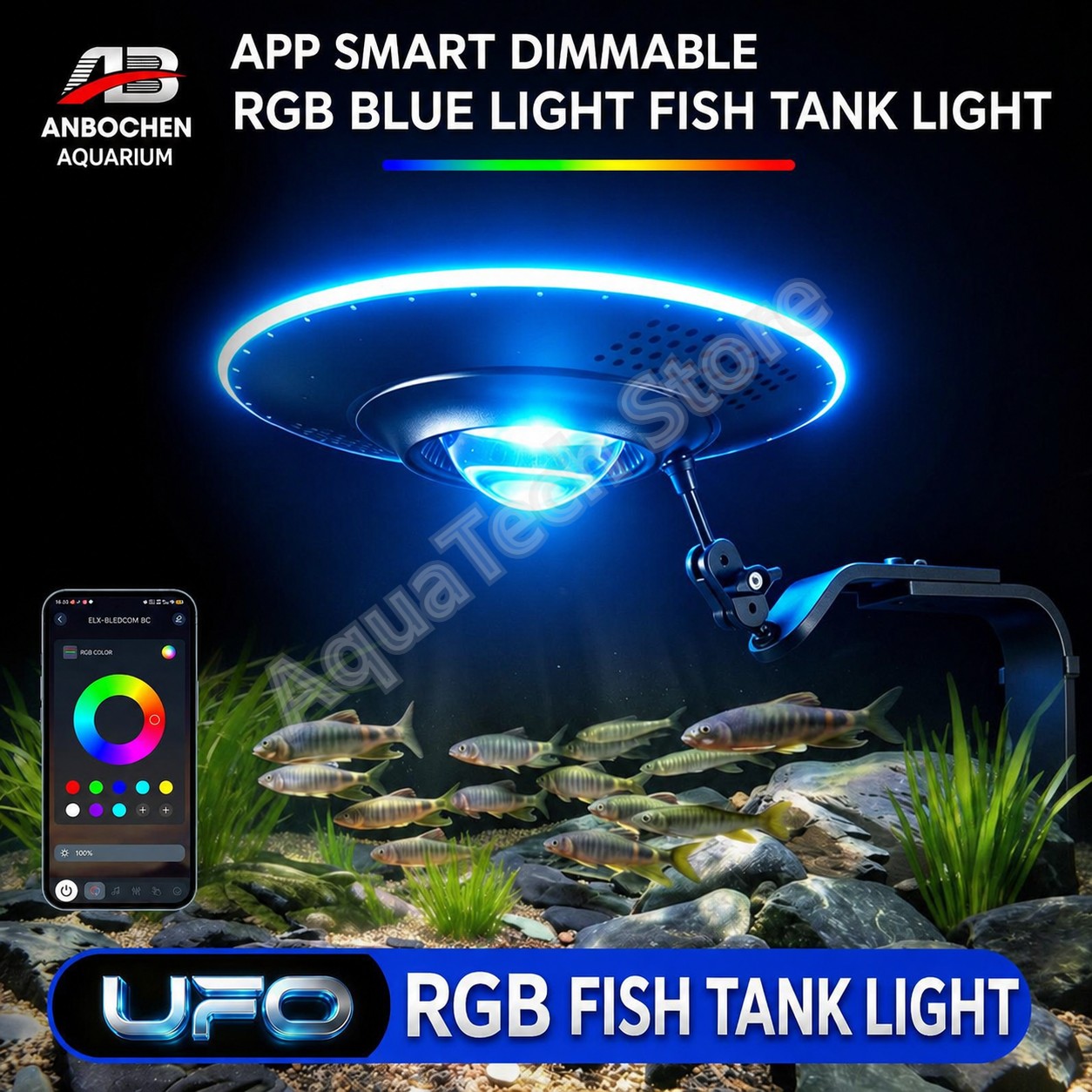 Reef Lighting - Lampada per acquario ANBOCHEN UFO RGB